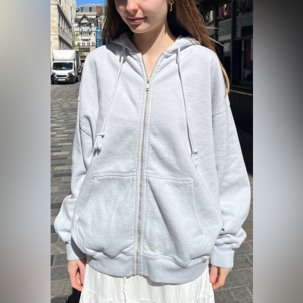 BRANDY MELVILLE CHRISTY HOODIE - light blue